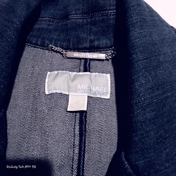 Michael Kors Blue Denim Double Collar/ Breasted Button Down Jacket NWOT - Picture 5 of 11